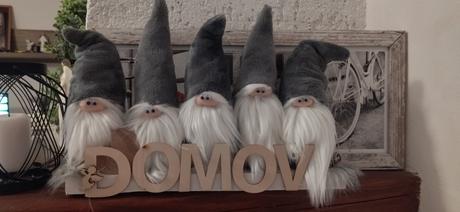 Dekorácia s nápisom domov,