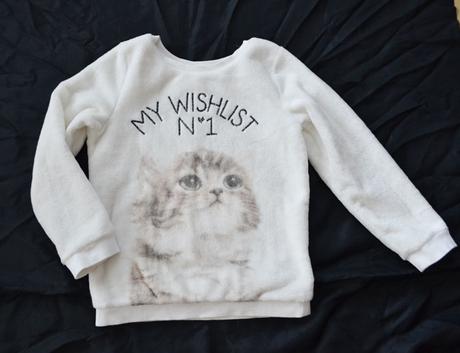 Mikina s mačičkou 122/128, h&m,128