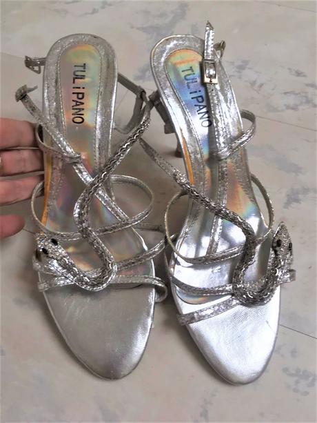 Strieborné sandálky, 40
