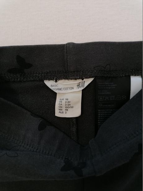Zateplene leginy s motylmi, h&m,98