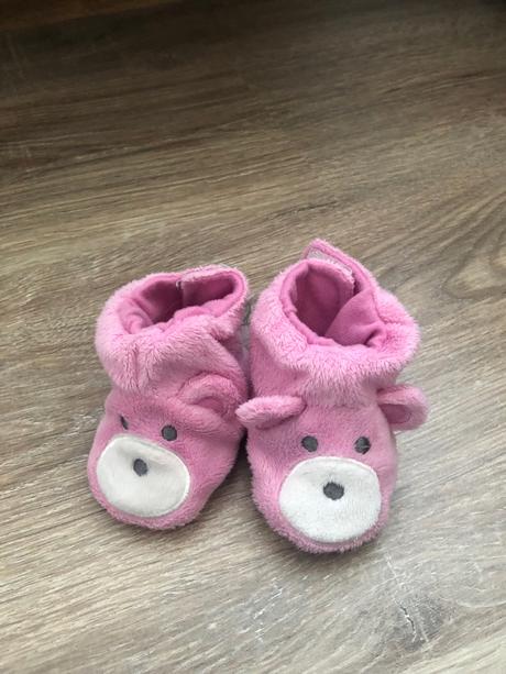 Macikove topanocky papucky ruzove 0-3 mes, <17