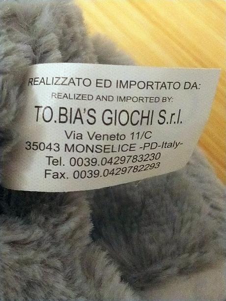 Plyšový sivý medveď s mašlou, kapsička vzadu italy, 