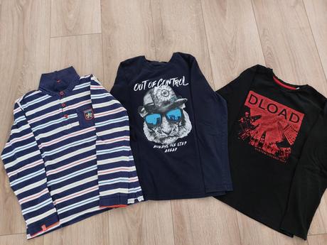 3x tričko s dlhým rukávom, 146