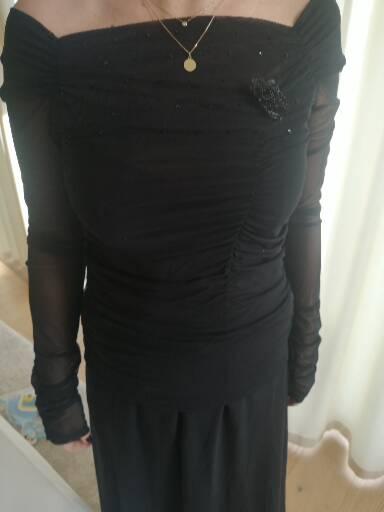 Čierny tylový top, 38