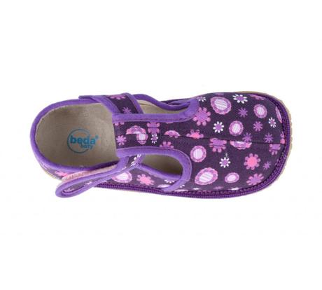 Beda - prezuvky violet flower slim (užší model), beda,22 - 35