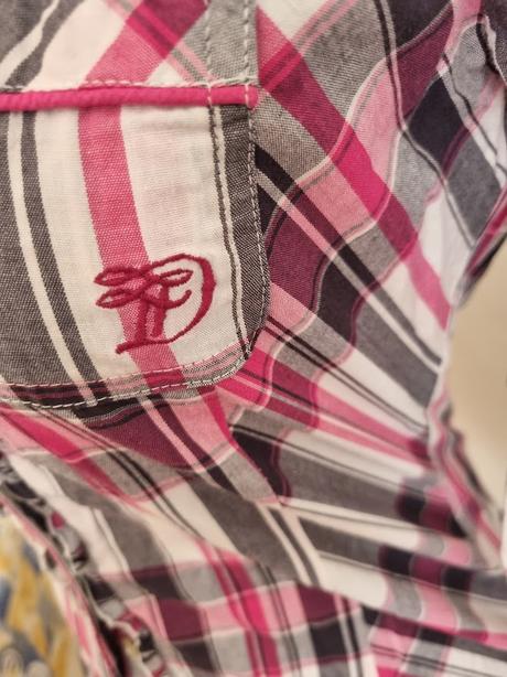 Ružovo-sivo-biela romantická košeľa tom tailor s, tom tailor,s