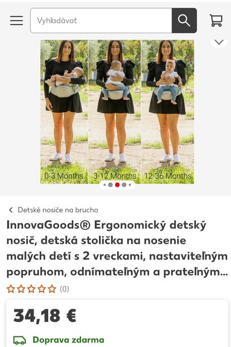 Bedrový nosič dieťaťa, 