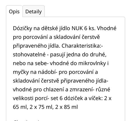 Nádobky na príkrm, 