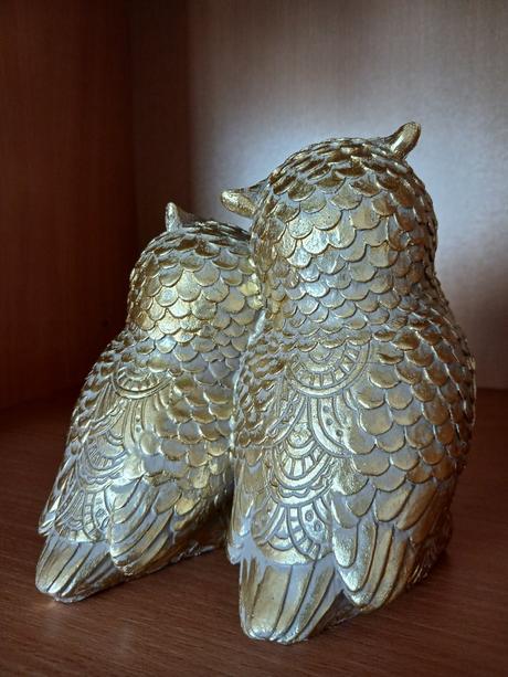 Keramická soška spojené sovičky 14 cm,