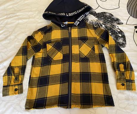 Košeľová káro mikinka dopodopo s kapuckou v. 116, dopodopo,116