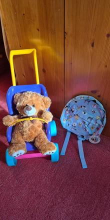 Detský batoh a kočík pre bábiku, 