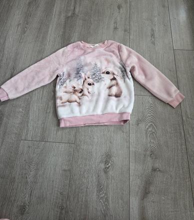 Teplá mikina zajko, h&m,128