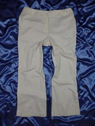 Biele ľanové nohavice, 48