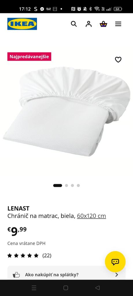 Ikea nepremokavá plachta+2 plachta, šírka (cm): 60,dĺžka (cm): 120