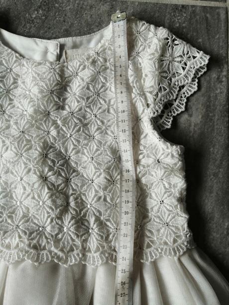 Tylové biele vyšív.šaty littlestitches v104,4-6r., 104