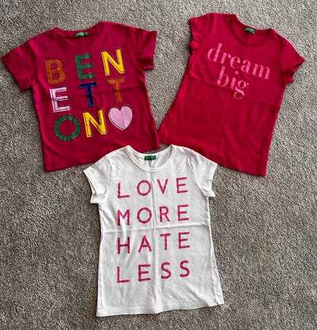 3ks tričká, benetton,92