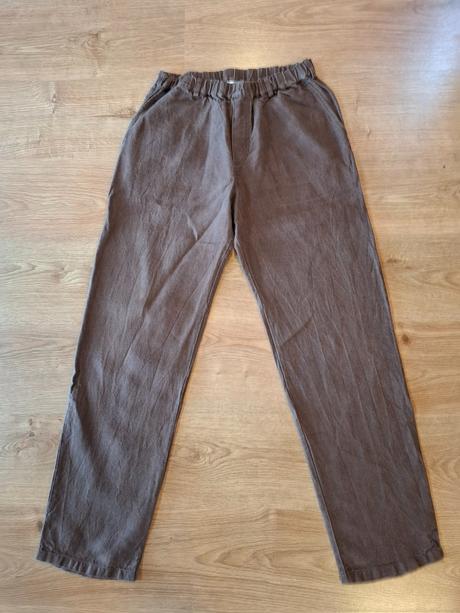 Pánsje ľanové nohavice pohan, l