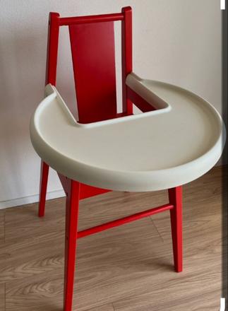 Červená detská jedálenská ikea sedačka, ikea