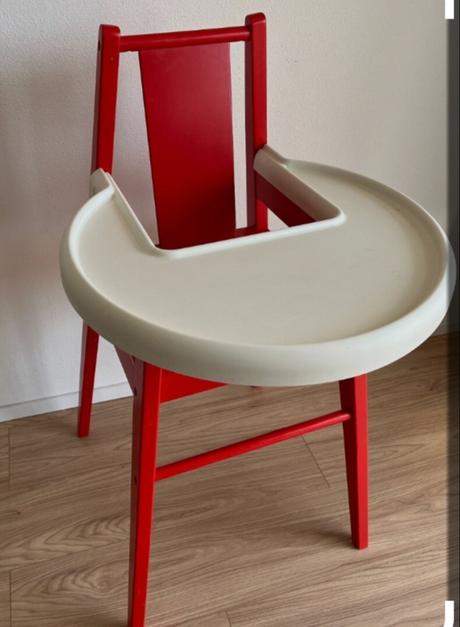 Červená detská jedálenská ikea sedačka, ikea