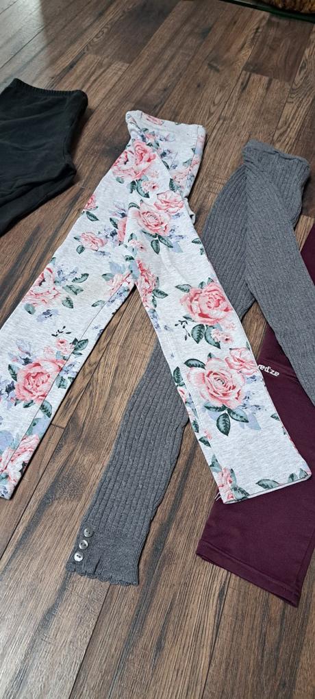 3 x teplé legíny / nohavice, h&m,140