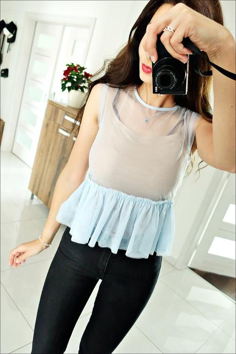 Baby blue blúzka, xs