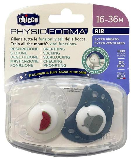 Chicco silikónový cumlík physio forma air lumi blu, chicco