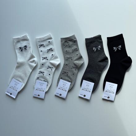 Dámske vysoké ponožky s mašličkami nz2282, 35 - 40