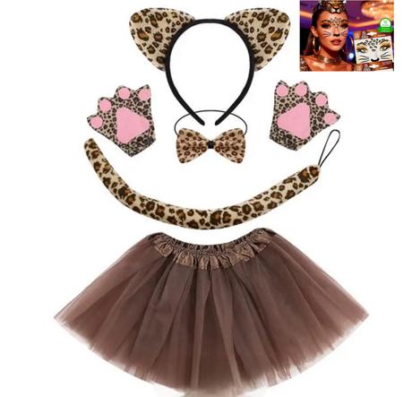 Karnevalový kostým srnka, leopard s nálepkami, 