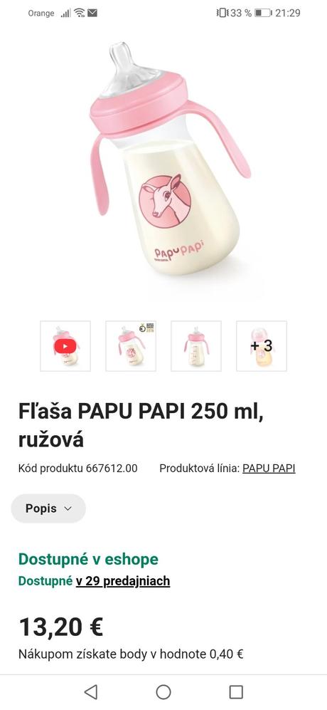 Fľaša papu papi tescoma, nová, 
