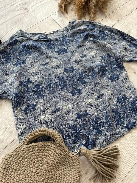 Hodvábna blúzka s tlačeným motívom,, xl