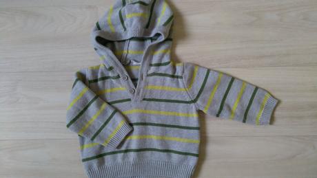 Šedý pruhovaný pulóver, f&f,74