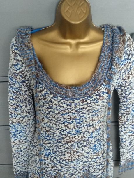 Dlhší sveter/pletené šaty s kapucňou, bonprix,s