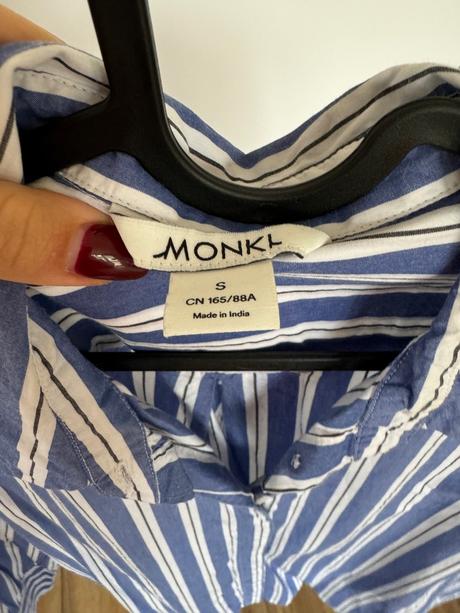 Monki košeľa pasikava modrá, s