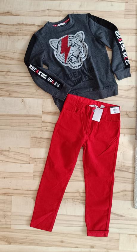 Nové nohavice + mikina, h&m,134