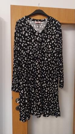 Cierne saty s kvetinkami 40/42, tchibo,42