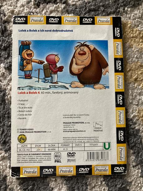 Dvd pinocchio, lolek a bolek, ozie boo, 