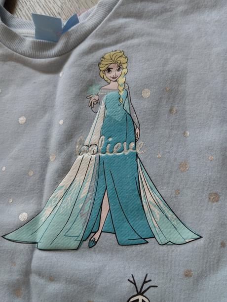 Frozen anna elsa olaf bledomodré tričko mikina 104, primark,104