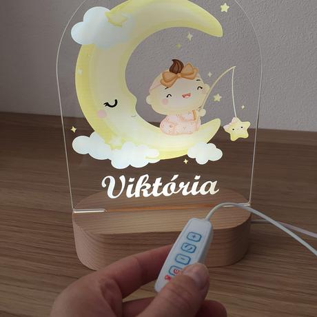 Detská nočná lampa s vlastným menom dievčatko,