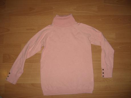 Tenší ružový štrikovaný rolák, zara,116