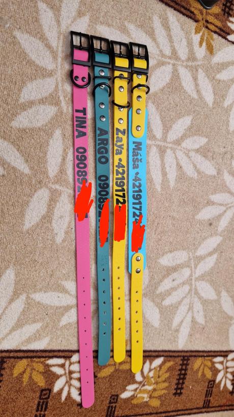 Biothane obojky, vodítka s potlačou,