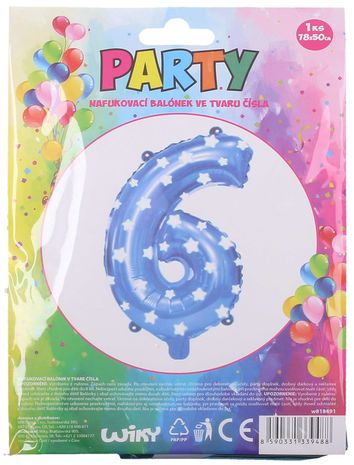 Nafukovací balón modrý s hviezdami, číslo.6,