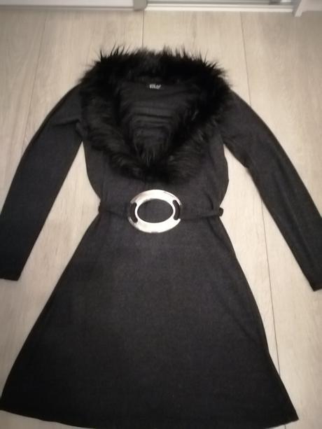 Dámske antracitovo-sivé šaty, s