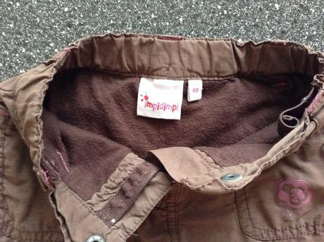 Tmavohnedé zateplené nohavky, 9-12m, impidimpi,80
