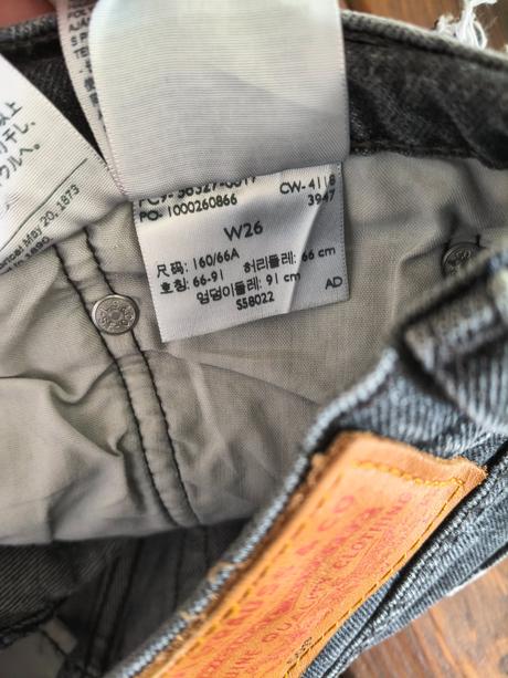 Levis 501 riflové sivé šortky xs-26, levis,s