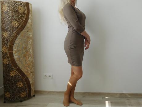 Olie šaty 38v, pružné hnedej farby, 38