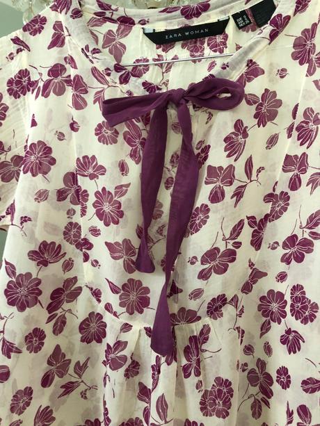 Zara hodvábno-bavlnená kvetová blúzka, zara,xs