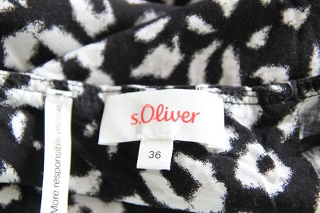 Viskózový čierno biely top, s.oliver, s.oliver,s