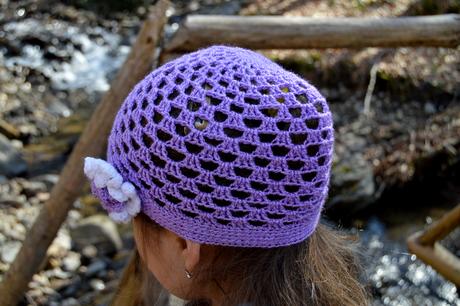 Háčkovaná čiapočka s kvetom, 50 - 158