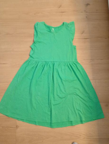 Zelené šaty s bodkami, h&m,140