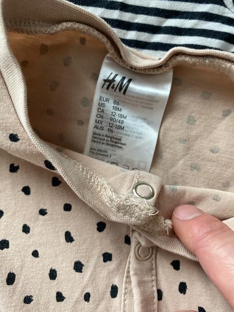 2 pyžamka h&m top stav, h&m,86